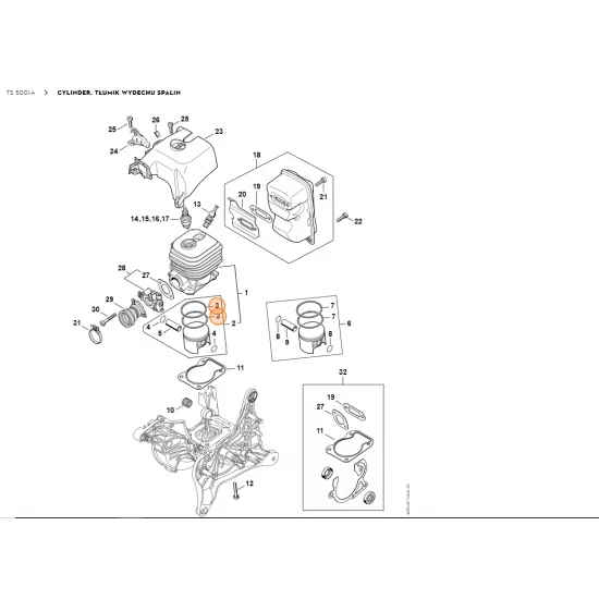 STIHL   Pierścień tłokowy Ø 52x1,2 mm 1122 034 3000